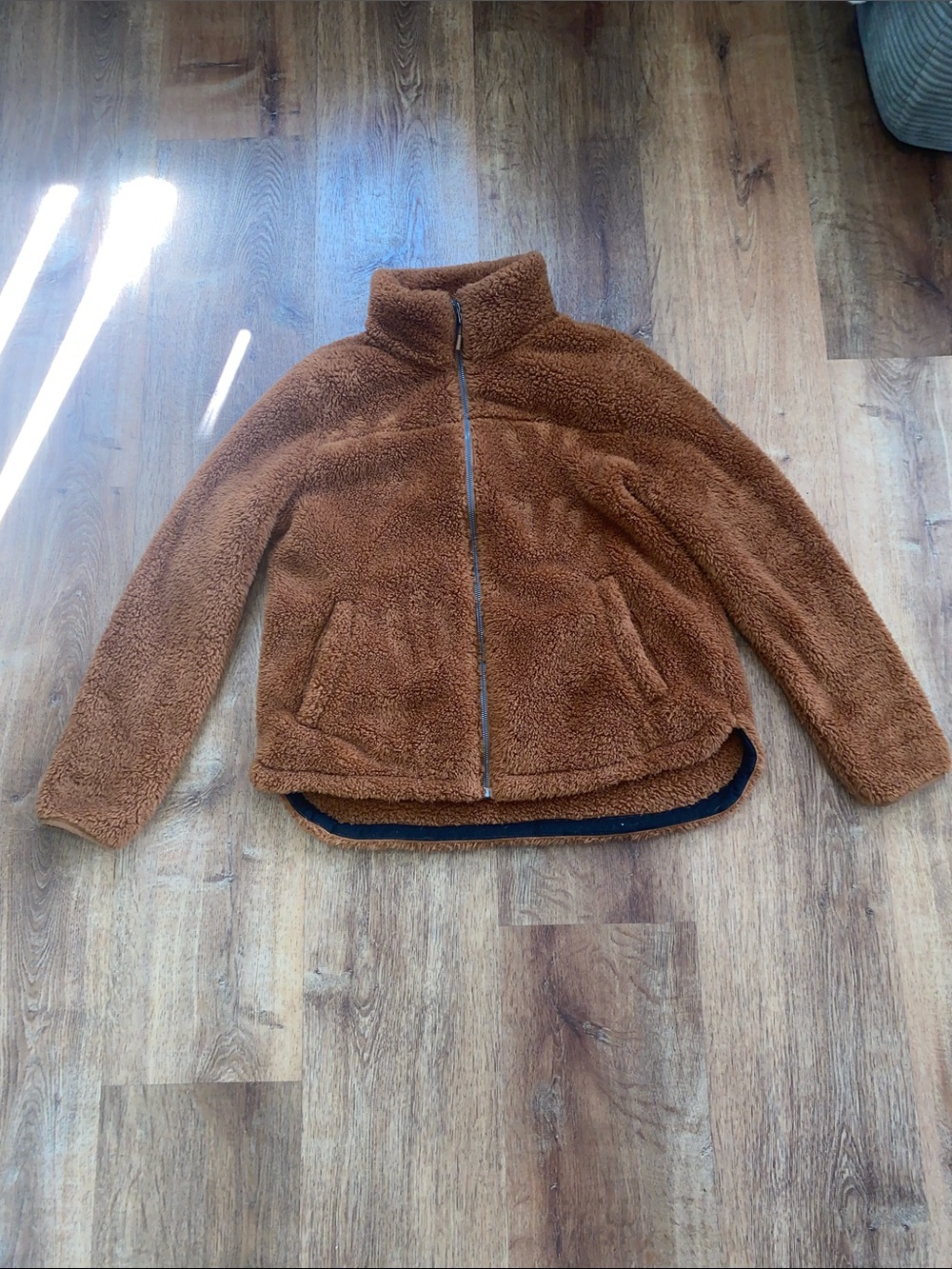 Free Country Brown Teddy Fleece Zip-Up Jacket